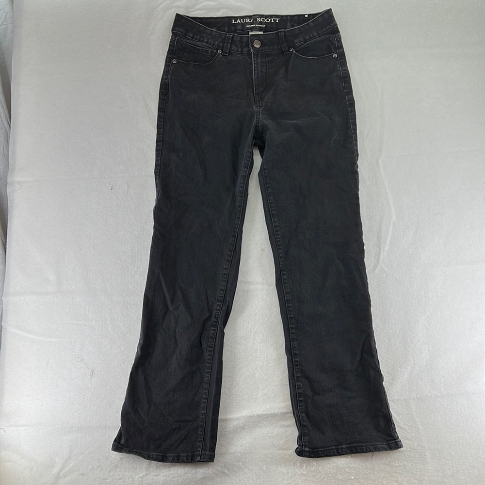 Laura Scott Black Jeans Classic Bootcut Mid Rise Ankle Womens Size 4 Pants